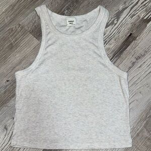 Aritzia Sunday Best Light Gray Rib Cropped Tank Top Size S